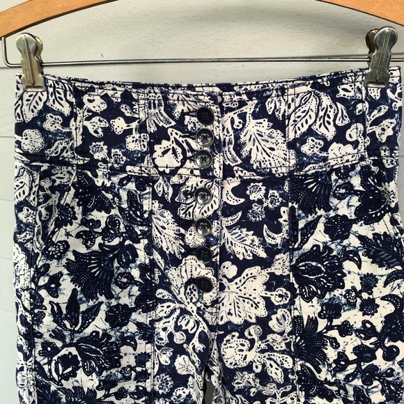 Ulla Johnson Jeans High Waist Floral Blue White Greer US 2 - Picture 10 of 12